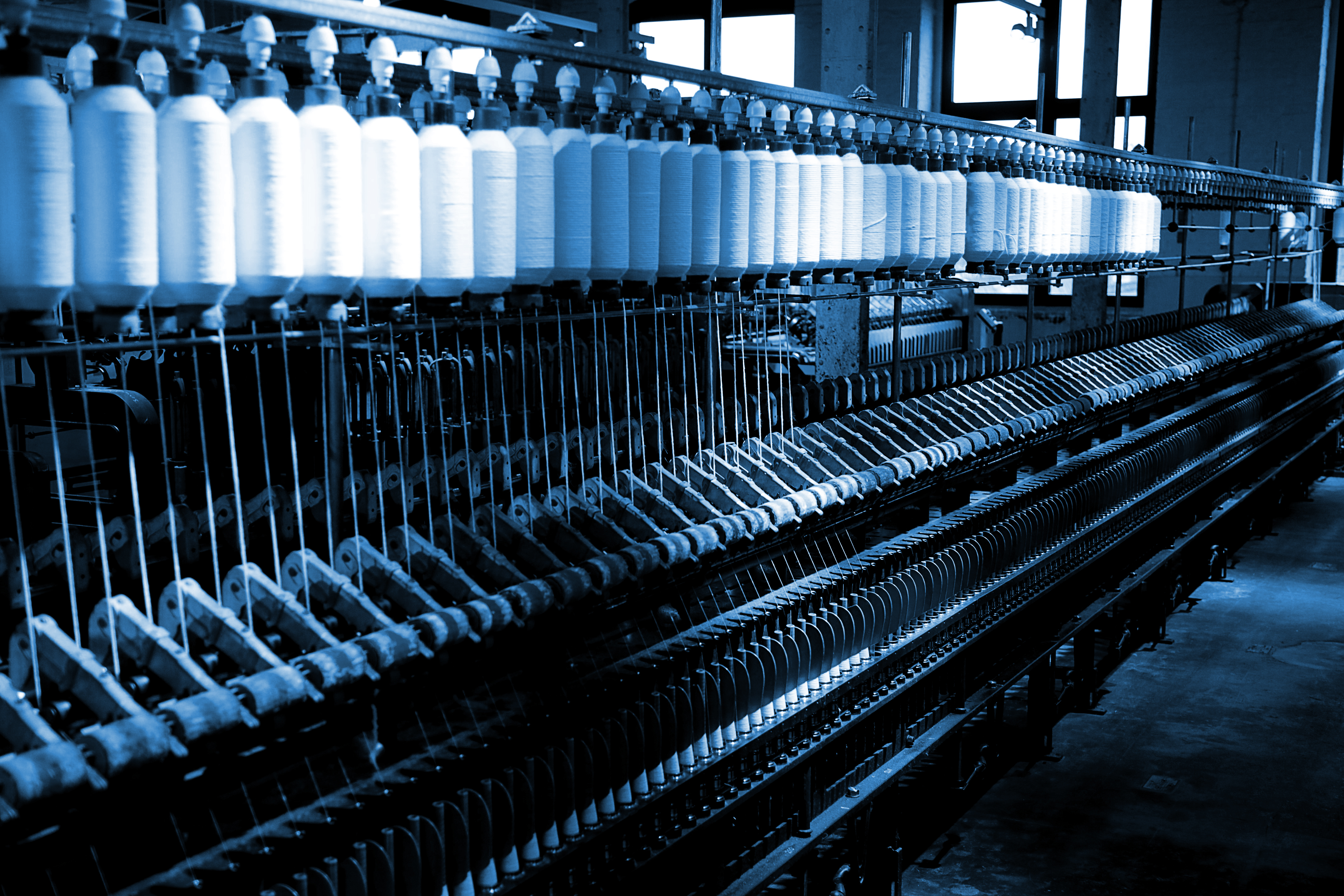 Blick in die Spinnerei